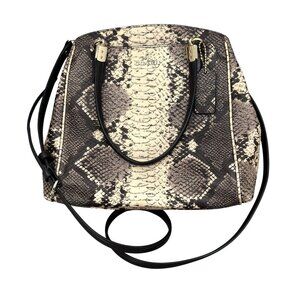 Coach NY Python Embossed Leather Handbag With Crossbody Strap & Gold Hardware